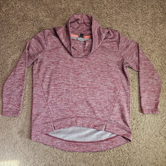 Eddie Bauer Tops - Eddie Bauer Cowl Neck Pullover Womens Large Red High Low Hem Sweatshirt